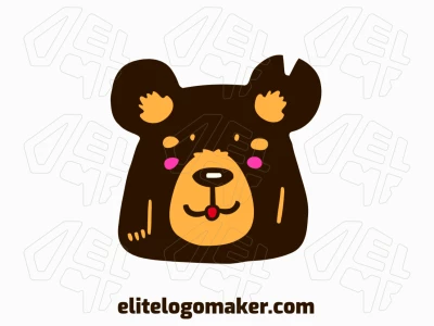 An illustrative logo design of a bear head, ideal for business, showcasing intricate design.