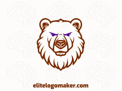 An abstract representation of a bear head, conveying professionalism with a color palette of brown and purple.