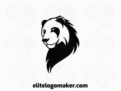 A bold animal logo template featuring a bear head with a brave band design, crafted with striking details for a dynamic look.