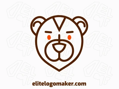 Minimalist logo design featuring a bear head with an orange eye, crafted with clean lines and modern aesthetics for logo creation enthusiasts.