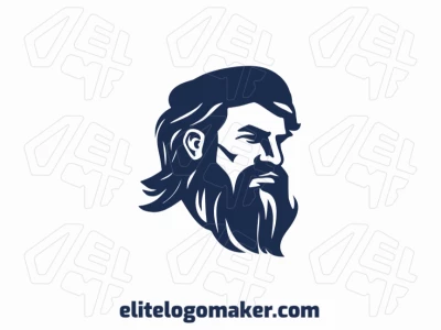 A simple yet striking depiction of a bearded man, exuding confidence and sophistication in dark blue hues.