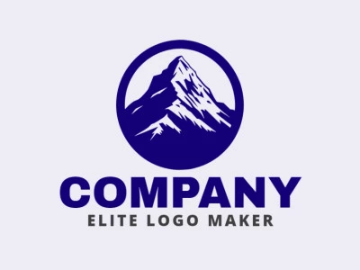 Creative logo in the shape of a big mountain with a refined design and circular style.