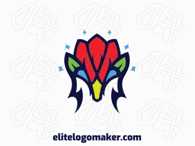 Creative logo in the shape of a bird combined with a flower, with a refined design and abstract style.