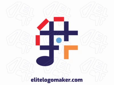 Memorable logo in the shape of a bird combined with a musical note, with abstract style and customizable colors.