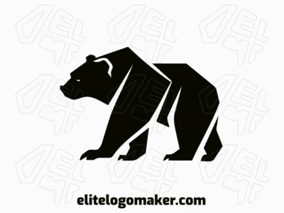 A minimalist logo featuring the sleek silhouette of a black bear, designed for a clean and modern brand presence.