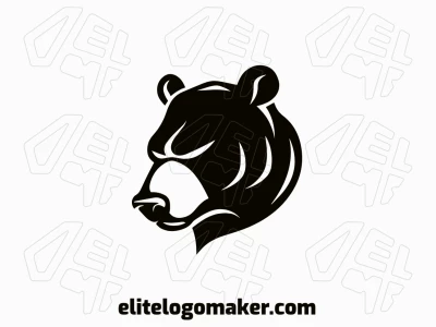 A minimalist black bear shape logo with a professional design, emphasizing sleek lines and a modern aesthetic.