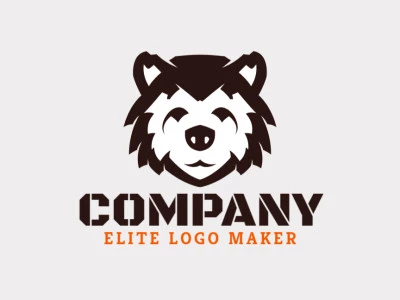 Logo available for sale in the shape of a black bear with an abstract style.