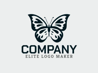 Create a vector logo for your company in the shape of a black butterfly with a handcrafted style.