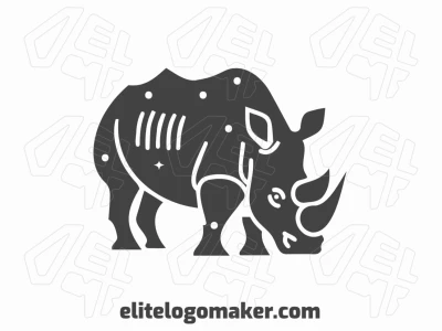 A customizable animal logo featuring a sleek black rhino, crafted with a conceptual design for versatile branding opportunities.