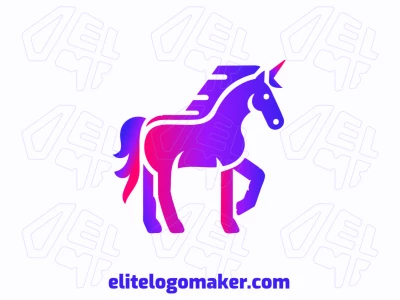A cheap yet prominent logo featuring a unicorn with a gradient of blue and pink colors, creating a vibrant and eye-catching design.