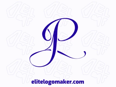 An inspiring initial letter logo design featuring a blue cursive letter 'P', perfectly appropriate for creating a unique and motivating visual identity.