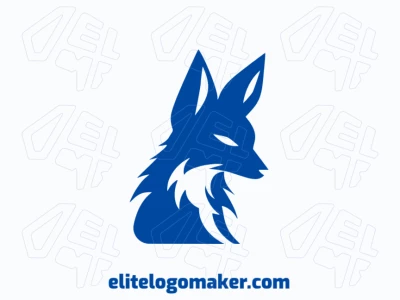 Prominent Logo in the shape of a blue Fox with differentiated design and simple style.