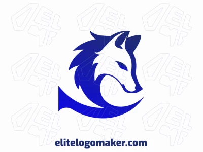 A sophisticated and suitable logo template featuring a blue Fox in gradient style.