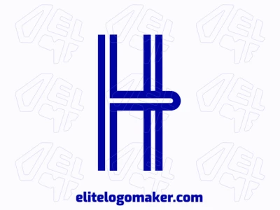 Simple logo with a blue letter 'H' in an initial letter style, designed for a cheap and professional company identity.