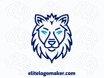 A perfect, customizable blue wolf logo in an animal style, designed to capture boldness and adaptability at an affordable price.