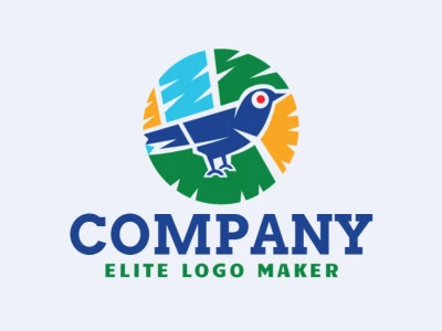 Cool logo in the shape of a bluebird with professional design and circular style.