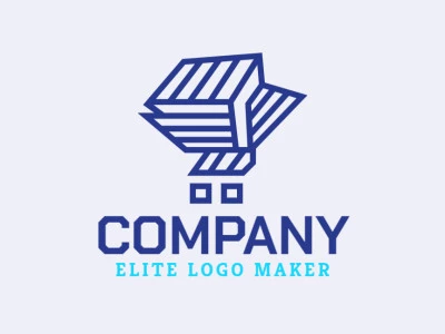 Simple logo composed of abstract shapes forming a bluebird.