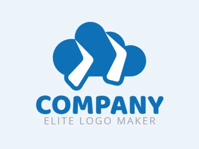 Simple logo with the shape of a cloud combined with two boomerangs with blue and white colors.