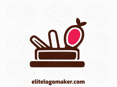 A logo in the shape of a bowl combined with a fruit with a brown color, this logo is ideal for different business areas.