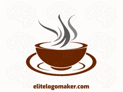 A minimalist logo design featuring a bowl with smoke, providing a sleek and fully customizable option for unique branding.