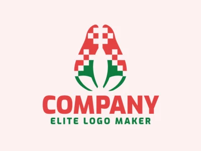 Logo with creative design, forming a brain combined with leaves, with creative style and customizable colors.