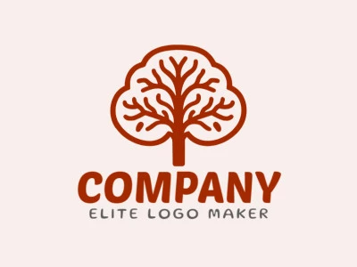 A logo with a double meaning, combining a brain and tree in dark red, symbolizing growth and knowledge.