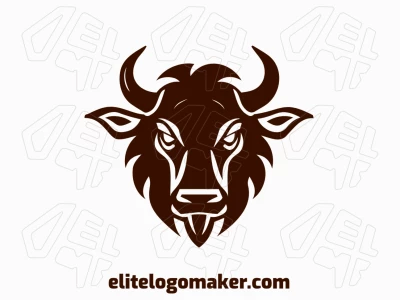 A minimalist logo featuring a brave bull head, designed with sleek lines to create a luxurious and suitable visual identity.
