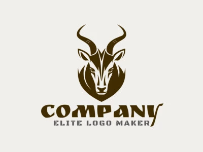 Symmetric logo in the shape of a brave goat with creative design.