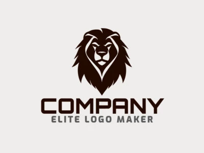 Create an ideal logo for your business in the shape of a brave lion head with a simple style and customizable colors.