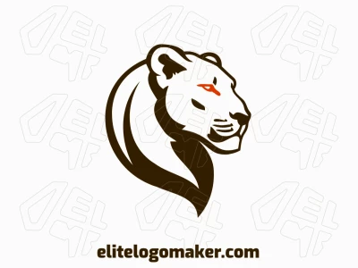 A minimalist logo featuring a brave lioness, providing a different and prominent design that stands out in any branding effort.