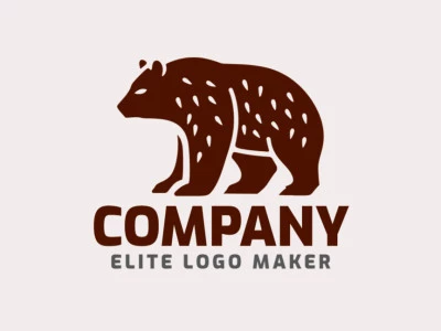 Professional logo in the shape of a brown bear with an illustrative style, the color used was brown.