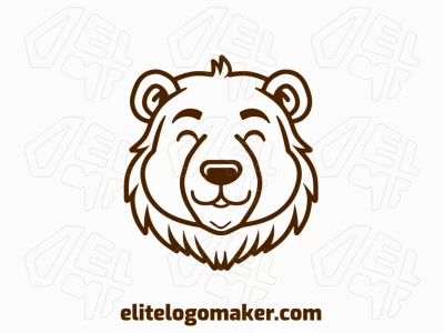 A sophisticated and modern mascot logo featuring a brown bear, ideal for a brand, designed in a vector format.