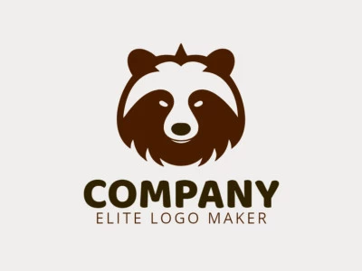 Minimalist logo with a refined design forming a brown bear head, the colors used was brown and black.