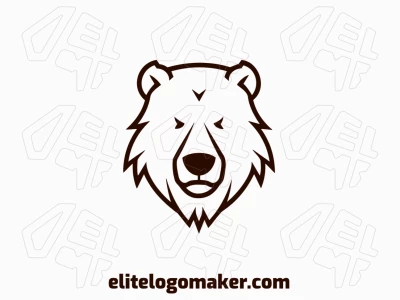 A modern and noticeable symmetric logo design featuring a brown bear head, with a striking concept.