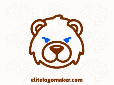 A refined minimalist brown bear head logo, featuring a clean and modern design perfect for versatile branding.
