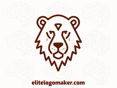 An eye-catching brown bear head logo in a monoline style, designed for a clean and elegant appearance in modern branding.