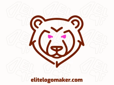 A sophisticated monoline logo featuring the distinct outline of a brown bear head, ideal for a refined and elegant brand image.