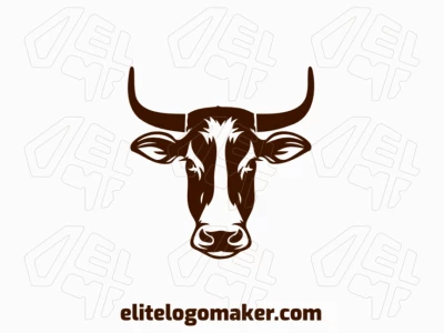 An abstract logo featuring a brown bull head, offering a bold and dynamic design, perfect for a quick logo maker seeking a strong identity.