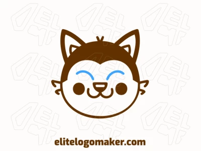 A simple and dynamic design featuring the head of a brown cat, offering a clean and modern look with an energetic style.