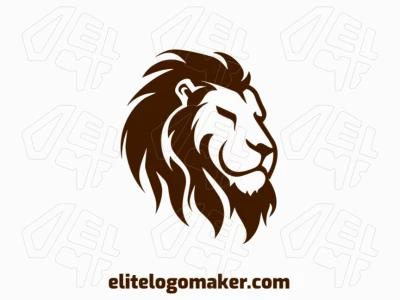 Dynamic abstract logo design featuring a brown lion head, combining bold lines and unique shapes for a powerful visual impact.