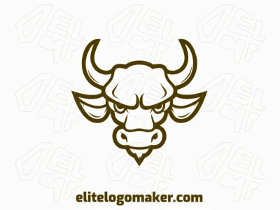 A suitable logo design featuring a brown ox head in an animal style, perfect for brands seeking strength and tradition in their identity.