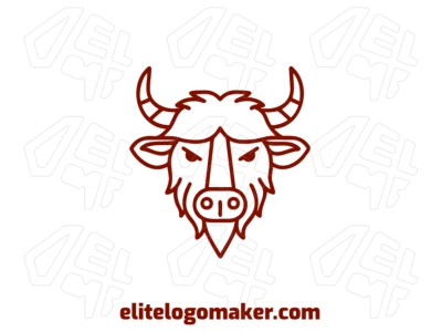 A monoline style mascot design featuring a buffalo head, ideal for representing a company.