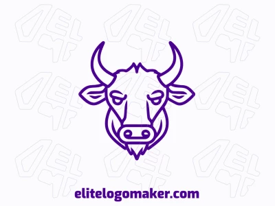 A monoline logo featuring a bull, unique and elegant, designed to stand out and be appropriate.