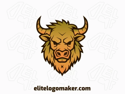 Logo design features a modern bull in a gradient of brown, orange, and yellow, embodying an excellent and contemporary concept.