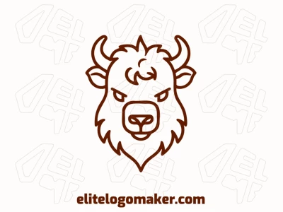An excellent and professional logo design of a bull in a monoline style.