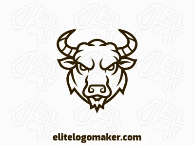 An interesting abstract logo featuring a bull shape, designed for a company with a unique and eye-catching style.