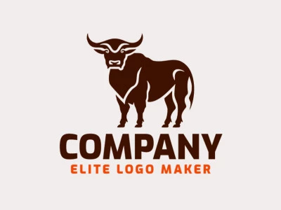 Ideal logo for different businesses in the shape of a bull, with creative design and abstract style.