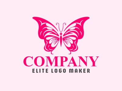 A logo in the shape of a butterfly with a pink color, this logo is ideal for different business areas.