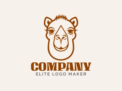 Professional logo in the shape of a camel head with a monoline style, the color used was dark brown.