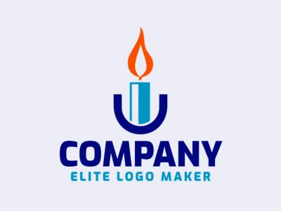 Modern logo in the shape of a candle with professional design and minimalist style.